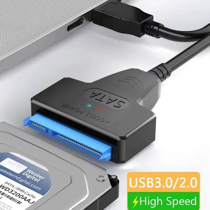 [해외] 외장하드케이블 연결선 SATA-USB 3020 케이블 25인치 외장형 HDD SSD 하드 드용 6Gbps SATA 3 22핀 어댑터 USB 30-Sata III