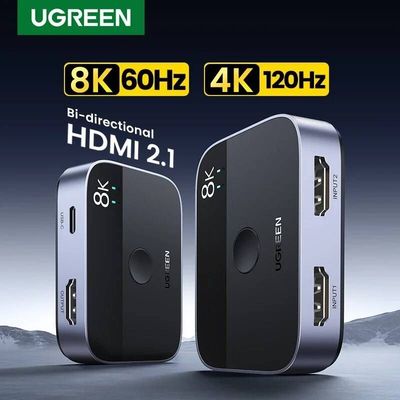 HDMIセレクターUGREEN HDMI 21スイッチ2 in 1 Out手動切り替えボタン8K 60Hz PS5 Xbox Series X テレビ シャオミ PCモニター プロジェクタードラゴンディスペンサーセル
