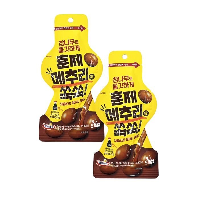 [행복담기] 참나무 쫄깃 훈제 메추리알 쏙쏙 25g x 10개