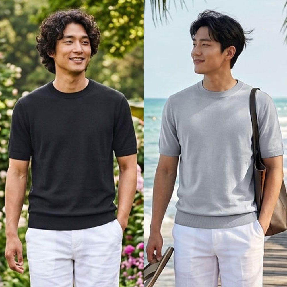 AM클라생 라운드 반팔 쿨니트 여름 라운드 기본티셔츠