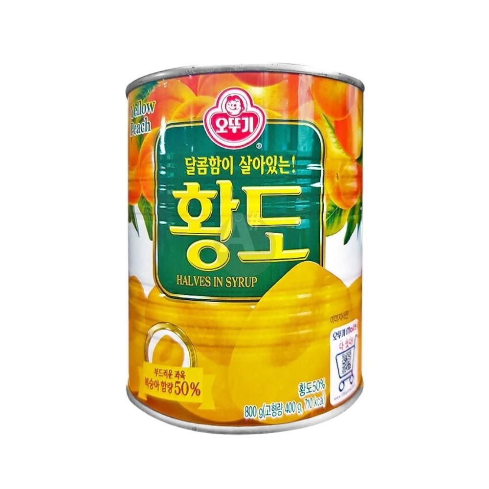 오뚜기 황도캔 800g 과일통조림 복숭아조림 화채 식자재 복숭아캔 복숭아통조림 황도복숭아캔 과일간식