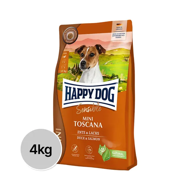해피독 미니 토스카나 소형견 저지방 고단백 글루텐프리 강아지 체중조절 오리고기+연어, 4kg, 1개