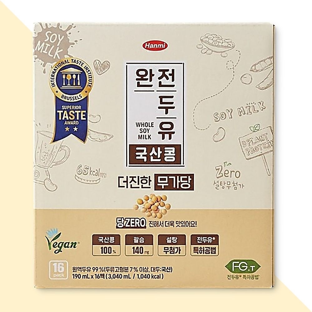 [오늘출발] 한미 완전두유 더진한 국산콩 무가당 식사대용 단백질 190ml 16팩