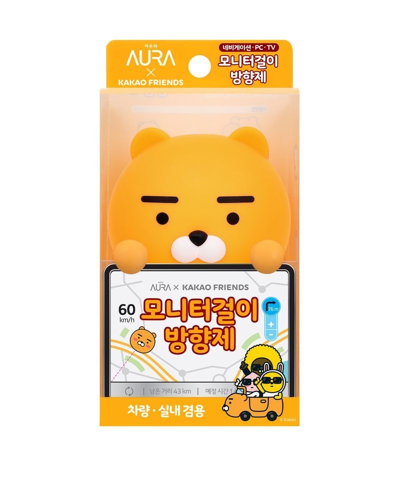 AURA 카카오 모니터걸이 방향제 라이언4.5ml 플로랄향 1개101736