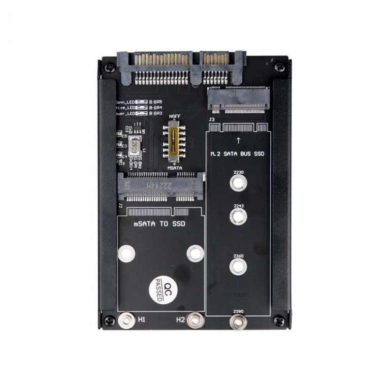 COMS mSATA M2 to SATA 3 어댑터 저장장치 슬림형 노트북 태블릿 PC SSD타입 변환 데스크탑 연결