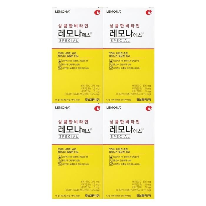 경남제약 상큼한 비타민 레모나 에스산 1.5g 90포 4세트