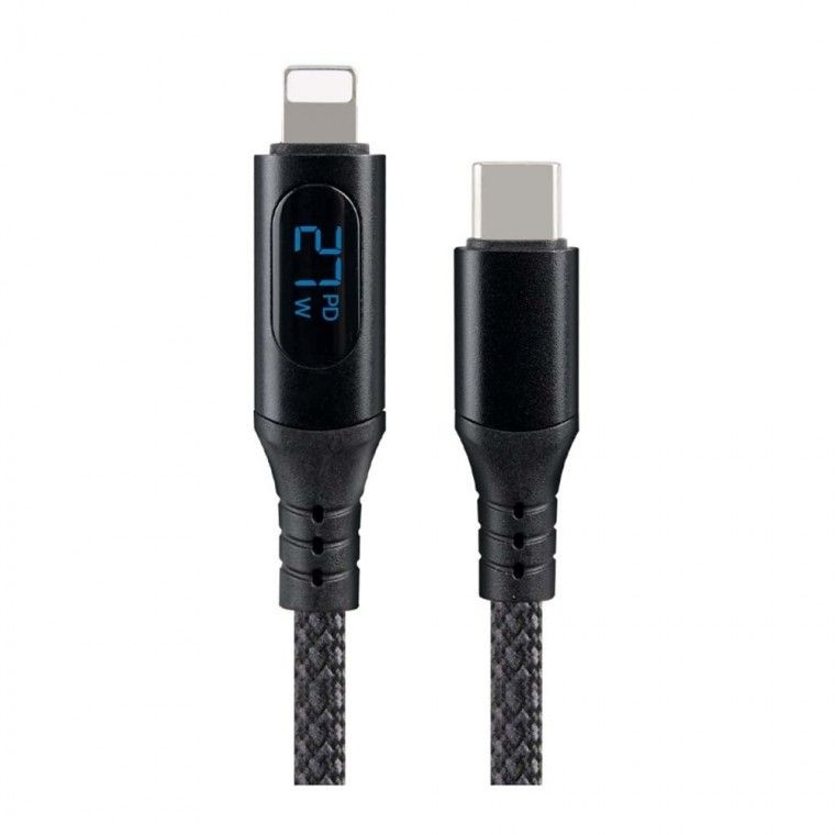 COMS USB 2.0 iOS핀 고속충전 케이블 MM 1M 27LED 디스플레이 480Mbps