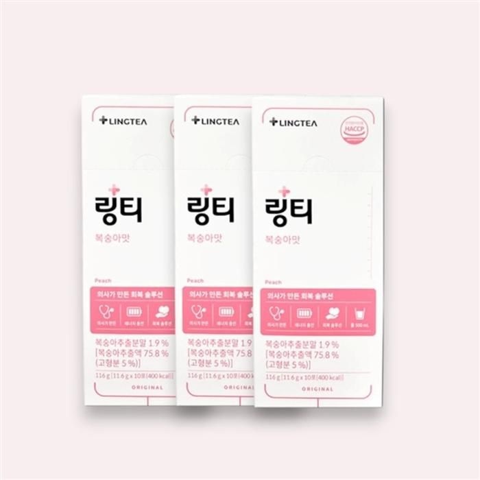 링티 복숭아맛 3박스 (10포) 수분보충 물에 타마시는 분말