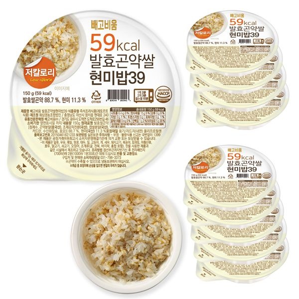 [빼고비움] 최저 칼로리 발효곤약 쌀현미밥39 150gx10팩(100g당 39kcal)