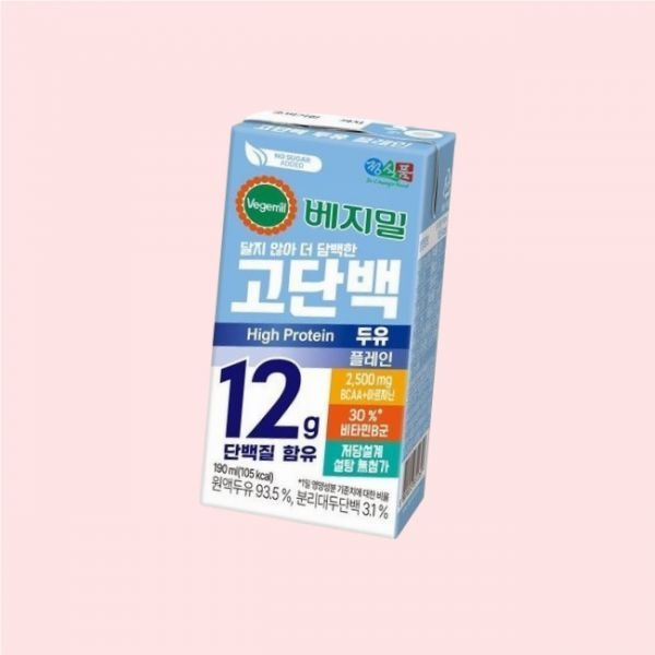 [오늘출발] 베지밀 고단백두유 플레인 설탕무첨가 저당두유 190mlx32팩 4574184