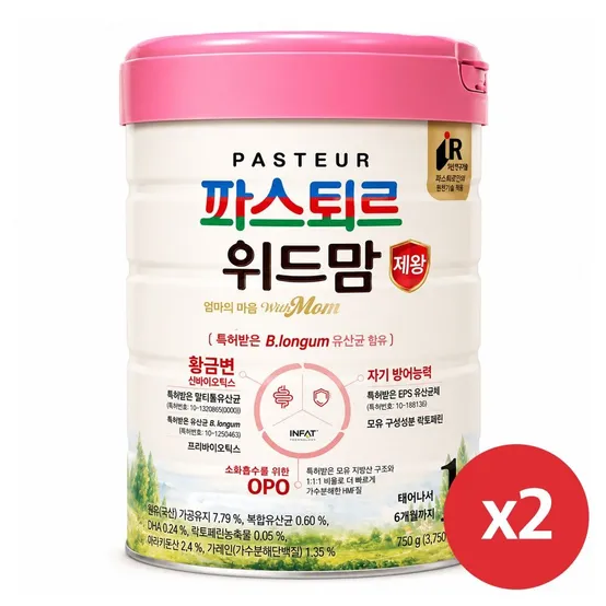 파스퇴르 위드맘 산양 제왕 분유 100일 750g 2개