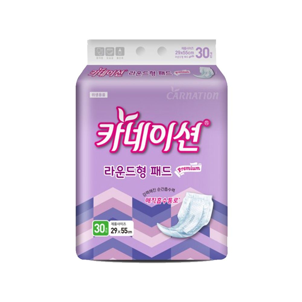카네이션 라운드형 프리미엄 성인용 속기저귀 240매 30매X8팩 요실금 소변패드