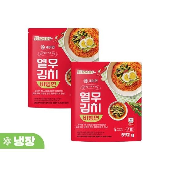 [키다리식품(주) 대전(신탄진)제2공장]세이면 열무김치 비빔면 592g (2인분) x 2개