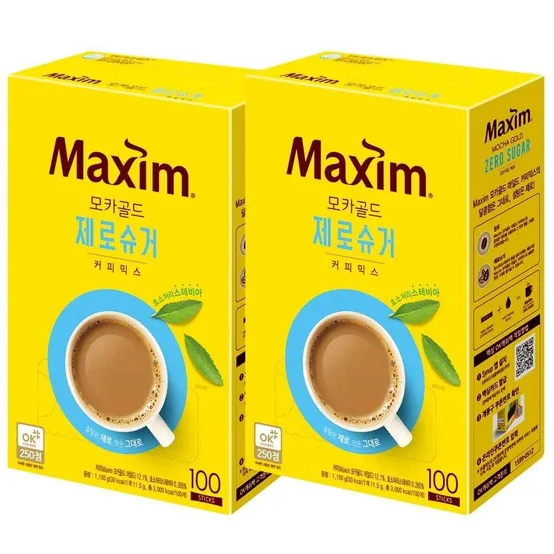 맥심 모카골드 제로슈거 100T x 2개