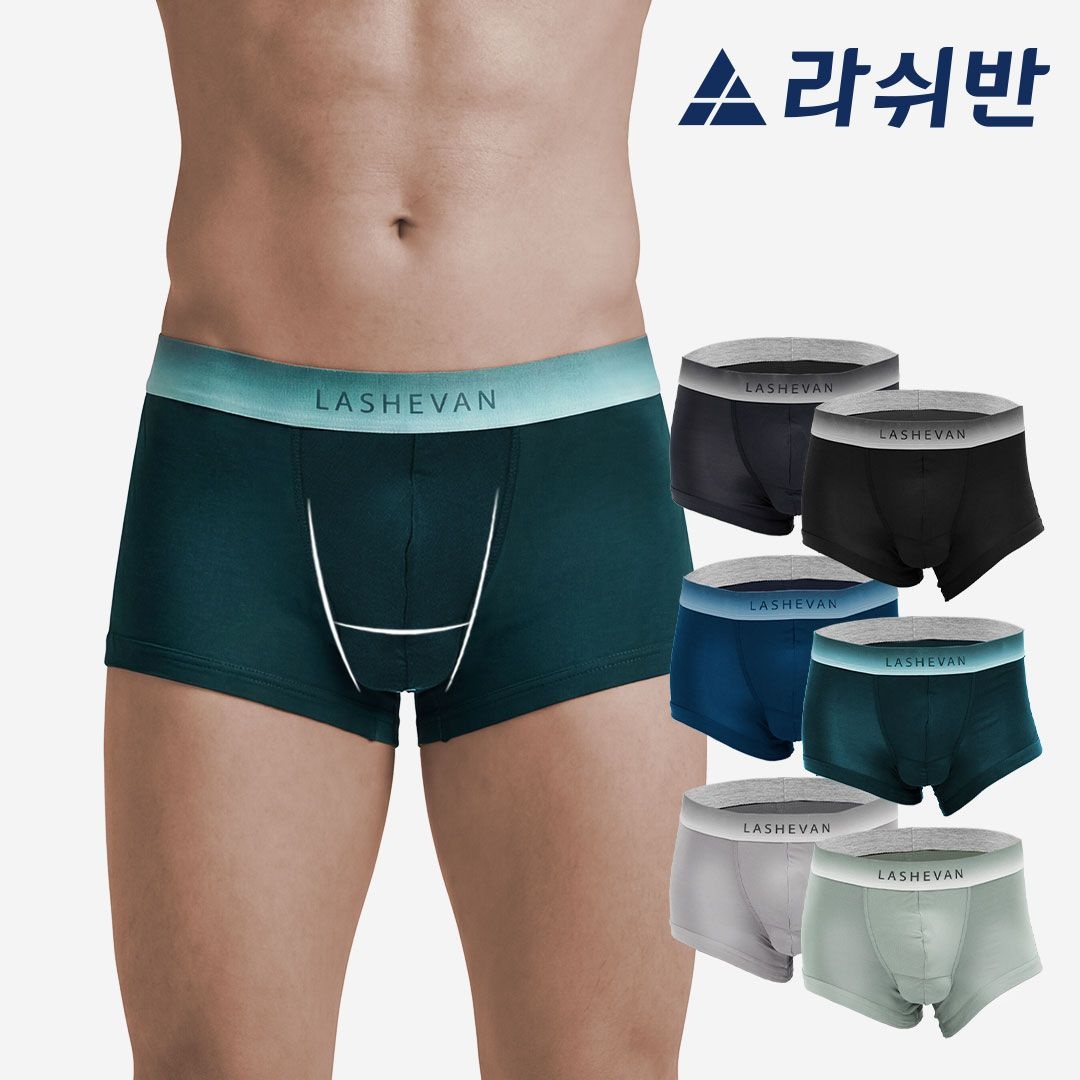 라쉬반 [라쉬반] H분리 나무소재 남성팬티 프리미엄 셀루켓 무브프리 6종