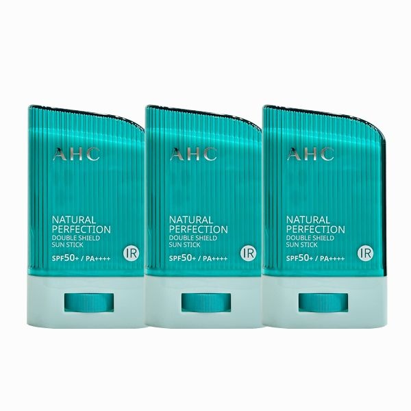 AHC 내추럴 퍼펙션 더블 쉴드 선스틱 (초록색) 22g (SPF50+) 3개