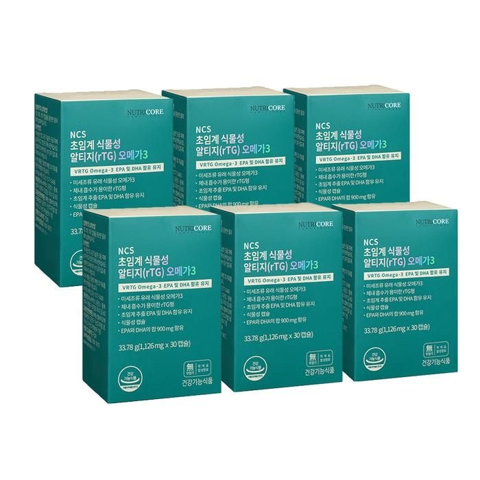 뉴트리코어 식물성 알티지 오메가3 1126mg 30캡슐 6개월