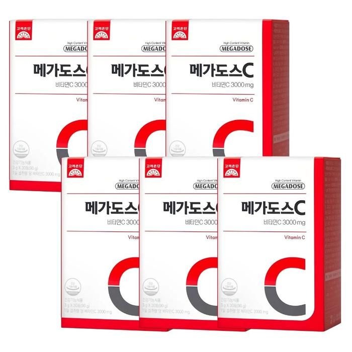 고려은단 메가도스C 3000 영국산 비타민C 30포 x 6개