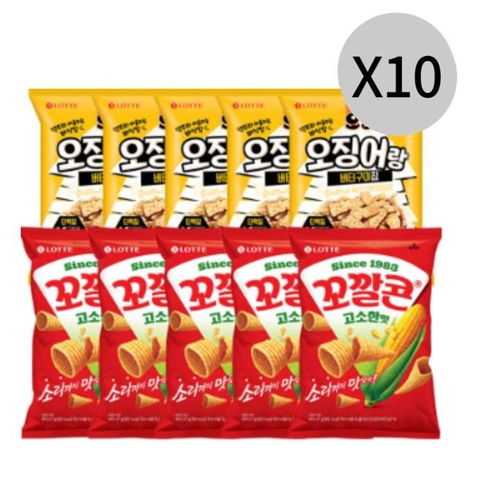 오잉 오징어+꼬깔콘 고소한 맛 총 100개 대용량 과자