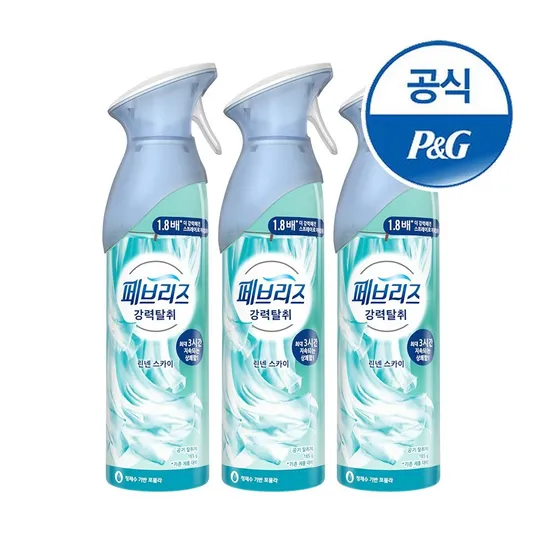 [APP전용](~9/30 리뷰 1,500P) 페브리즈 항균탈취제370ml2개 /공기탈취제 차량용2.2ml(2+1) / 3개비치형 6.3ml 3개(2+1)/ 공기