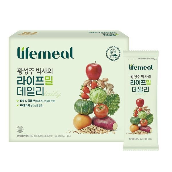 [하프클럽]이롬 황성주 1일1생식 라이프밀 데일리 14포 1박스-아침 식사 대용 간편식 영양식