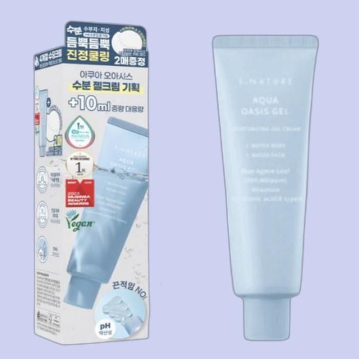 에스네이처 아쿠아 오아시스 수분 젤크림 90ml+카밍패드2매