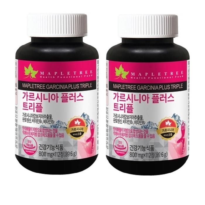 [메이플트리] 가르시니아 플러스트리플 800mgx112정 1+1 총2개 총224정 가족건강 학교 선물