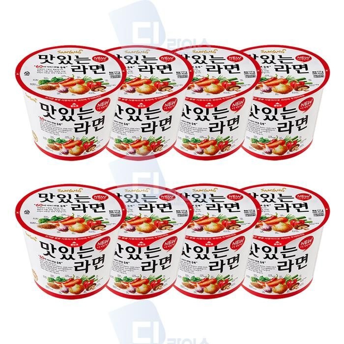 삼양 맛있는라면 112g 큰컵 8개 큰사발 컵라면 간식 해장라면 큰컵 야식 식사대용