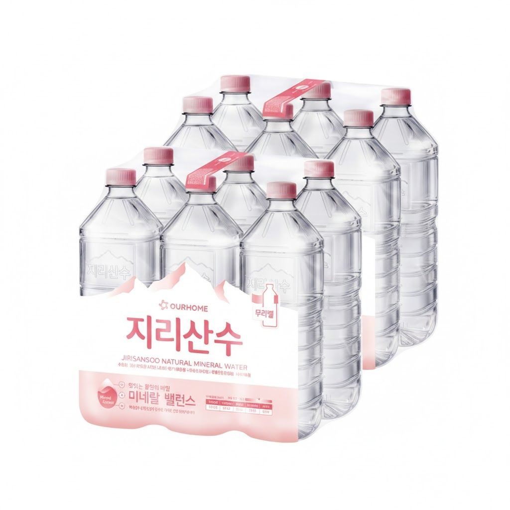 아워홈 지리산수 생수 샘물 2리터 12개 (라벨유무렘덤)
