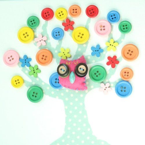 혜명마트 (5명용)20단추부엉이 액자 초등미술재료 공예재료 만들기재료사이트