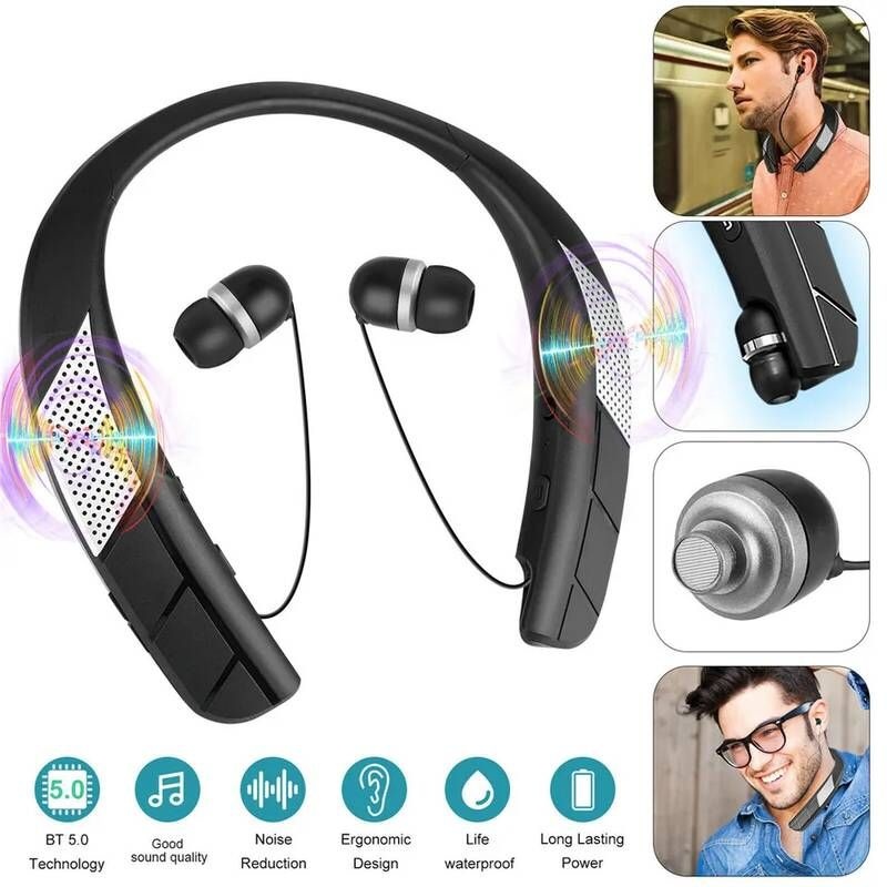 AEVYVKV [해외] 넥밴드이어폰 LZ-6 LZ-5 블루투스 50 넥밴드 헤드셋 무선 이어폰 스피커 헤드폰 방수 스포츠 마이크 노이즈 캔슬링