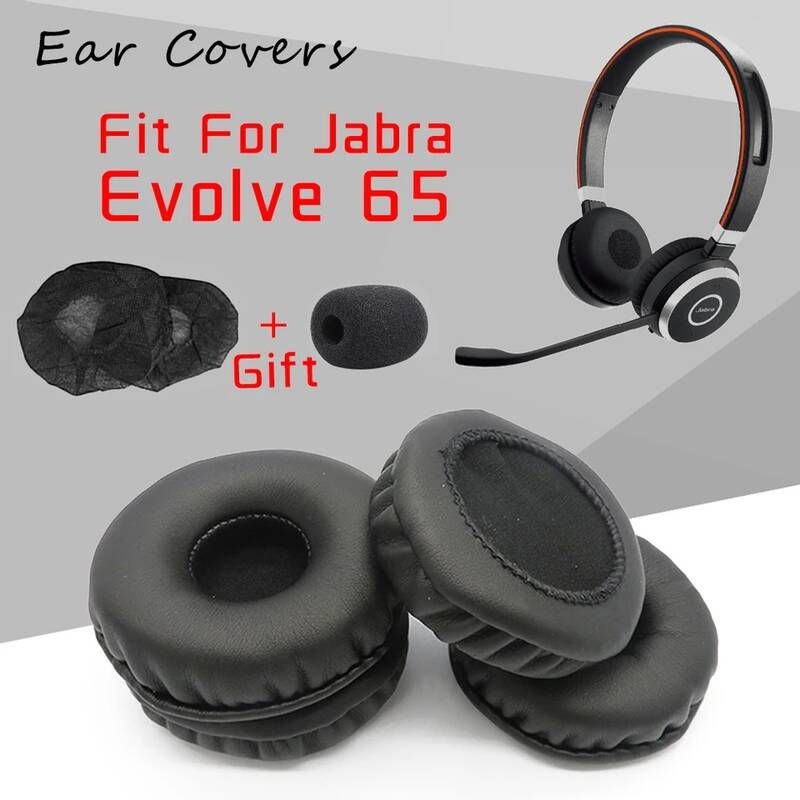 [해외] 헤드셋스펀지 이어폼 Jabra Evolve 65 헤드폰 이어 패드 교체 헤드셋 PU 가죽 스폰지 폼