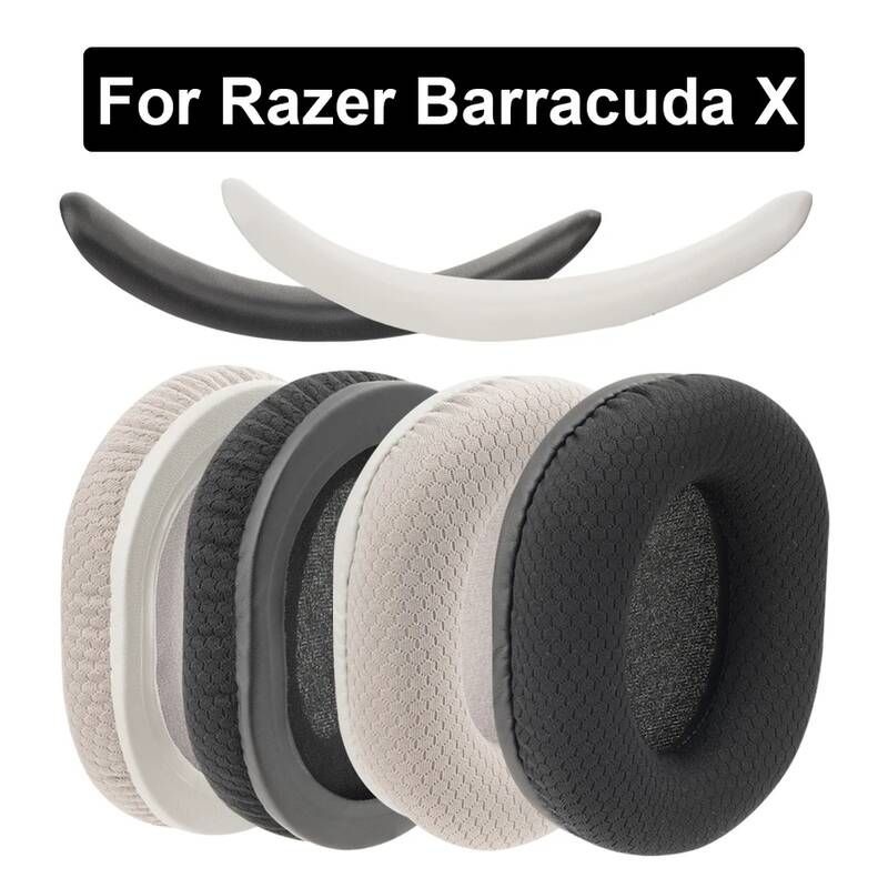 [해외] 헤드셋스펀지 이어폼 Razer BarracudaX 헤드폰 교체용 헤드셋 이어 패드 PU 가죽 스폰지 폼용 Barracuda X 이어패드