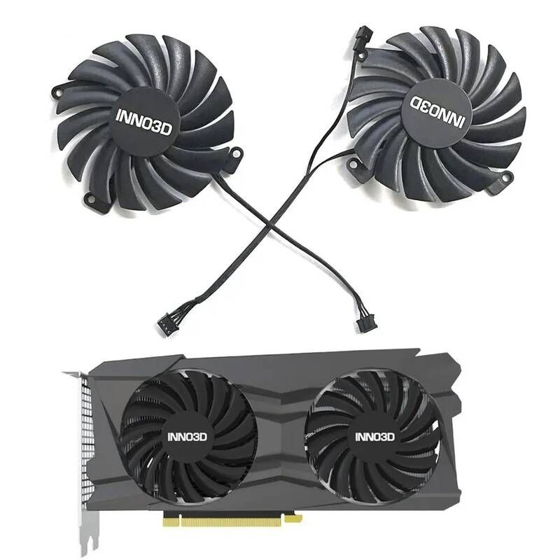 LZQLY [해외] 노트북쿨링팬 쿨러 INNO3D RTX 3050 3060Ti 3070 Twin x2 Oc 그래픽카드 쿨링 팬용 새 GPU 팬 CF12910S 4PIN 035A 85MM