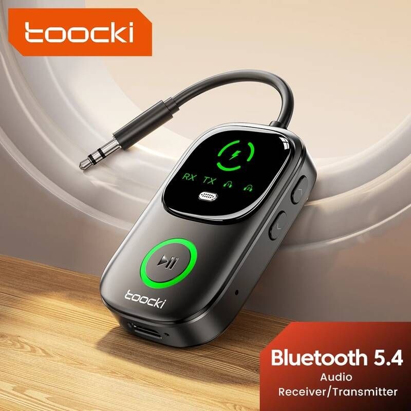 Toocki [해외] 블루투스동글이 투키 오디오 리시버 무선 송신기 블루투스 54 어댑터 2 in 1 35mm AUX 듀얼 디바이스 차량용 이어폰 TV