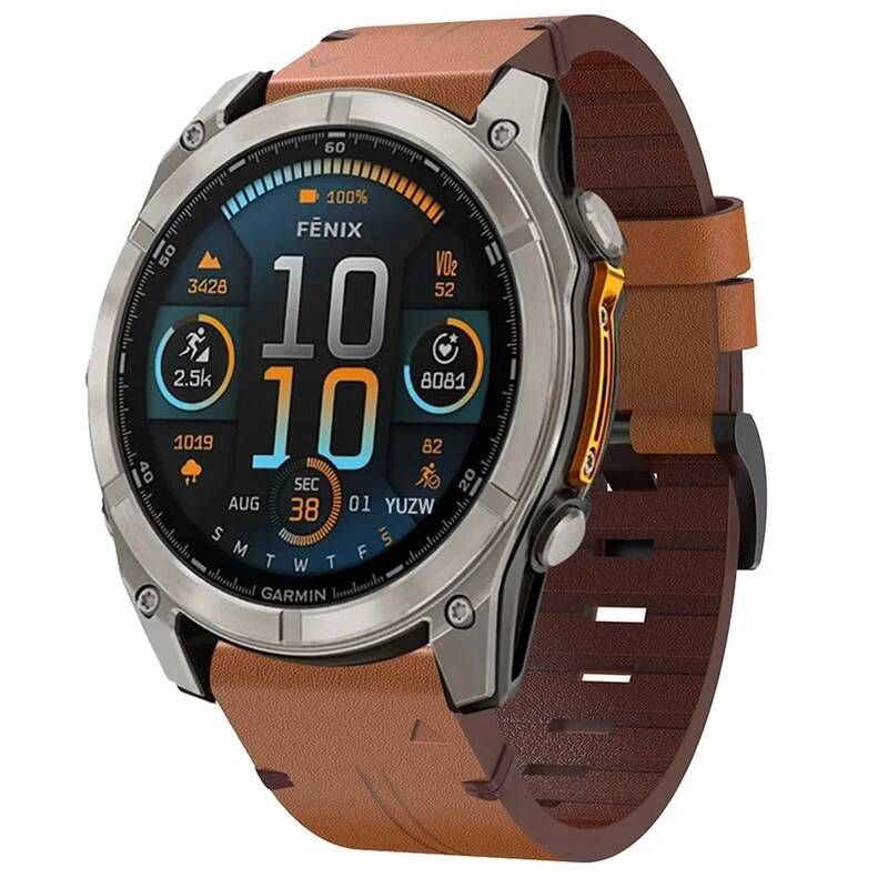 [해외] 가민피닉스 Garmin Fenix ​​E 8 AMOLED 47mm 51mm 7 7X Pro6 6XGPS 5 5X3 3HREnduro 3 22mm 26mm 퀵핏 밴드 팔찌용 가죽 시계 스트랩