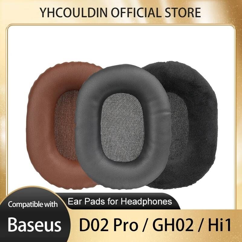 YHcouldin [해외] 이어캡 이어폰 고무캡 Baseus Hi1 헤드폰 GH02 헤드셋 패드 커버 D02Pro 이어 컵 쿠션 Squre Black Earpads 교체