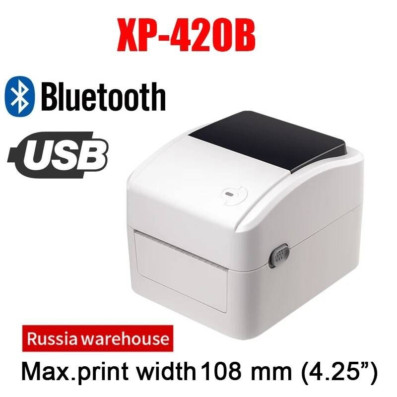 Xprinter [해외] 라벨프린터 XP-460B420B 4인치 라벨Express열전사 바 라벨 프린터 호환 4x6인치