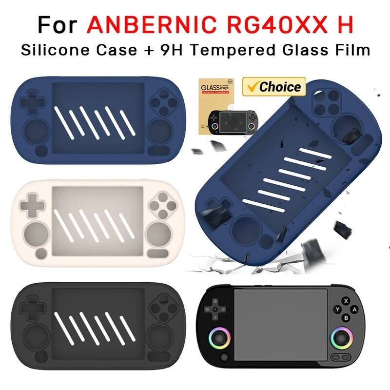 UnKnown [해외] PS포탈케이스 ANBERNIC RG40XX H 게임 콘솔 실리콘 케이스 Anbernic 끈 충격 방지 보호 쉘