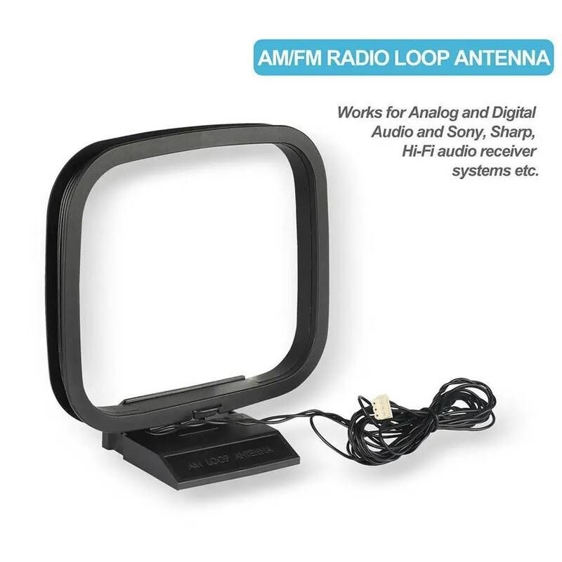 GRWIBEOU [해외] UHD안테나 TV 실내 지상파 수신기 소니 Sony 샤프 하이파이 스테레오 오디오 용 미니 FM AM 라디오 안테나 360 신호 라