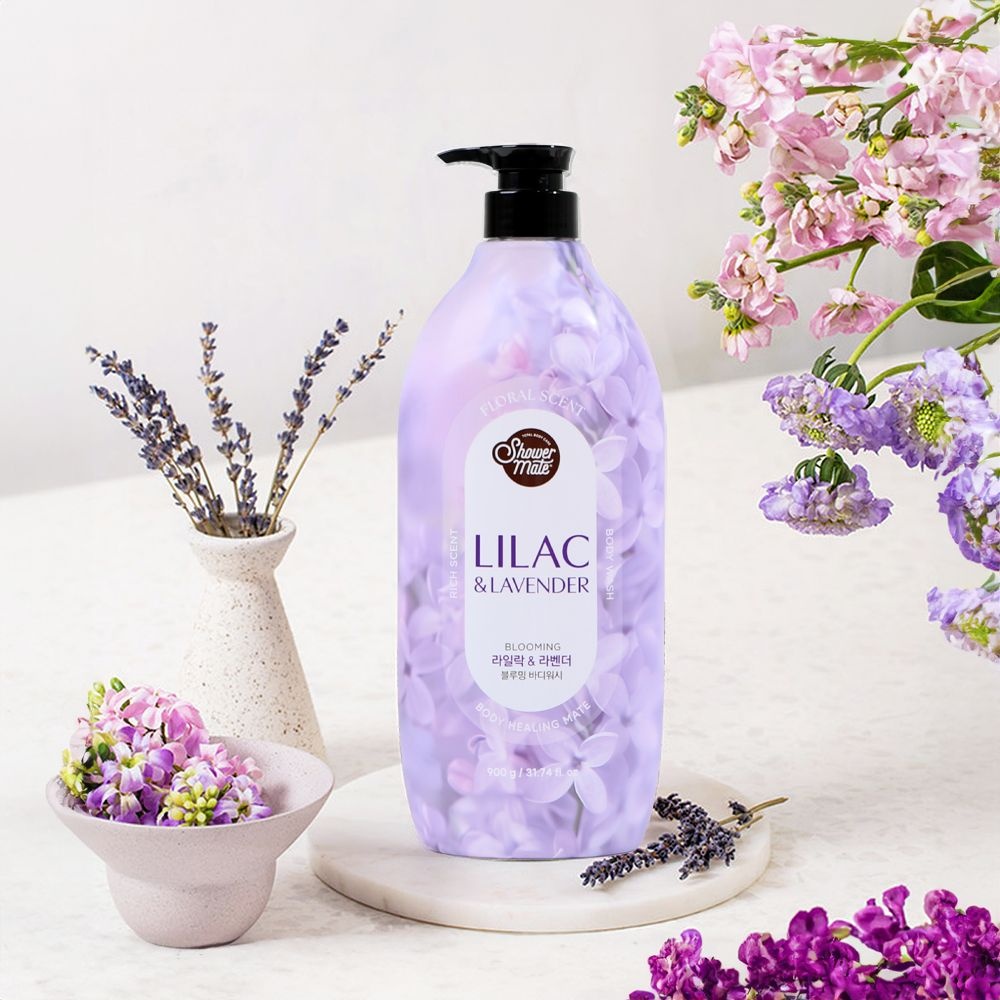 애경 샤워메이트 퍼플 플라워 퍼퓸 바디워시 900ml 바디용품