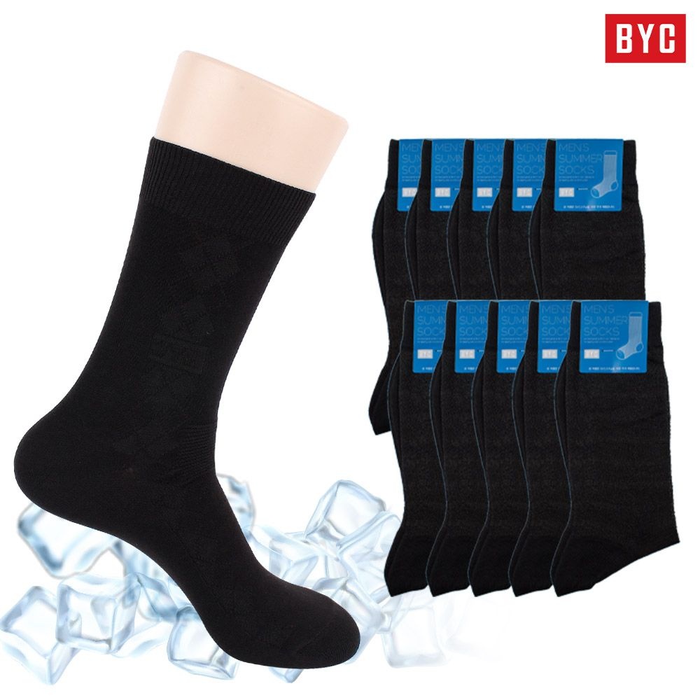 BYC 여름 신사정장양말 망사 장목/중목 쿨 남성양말 10족