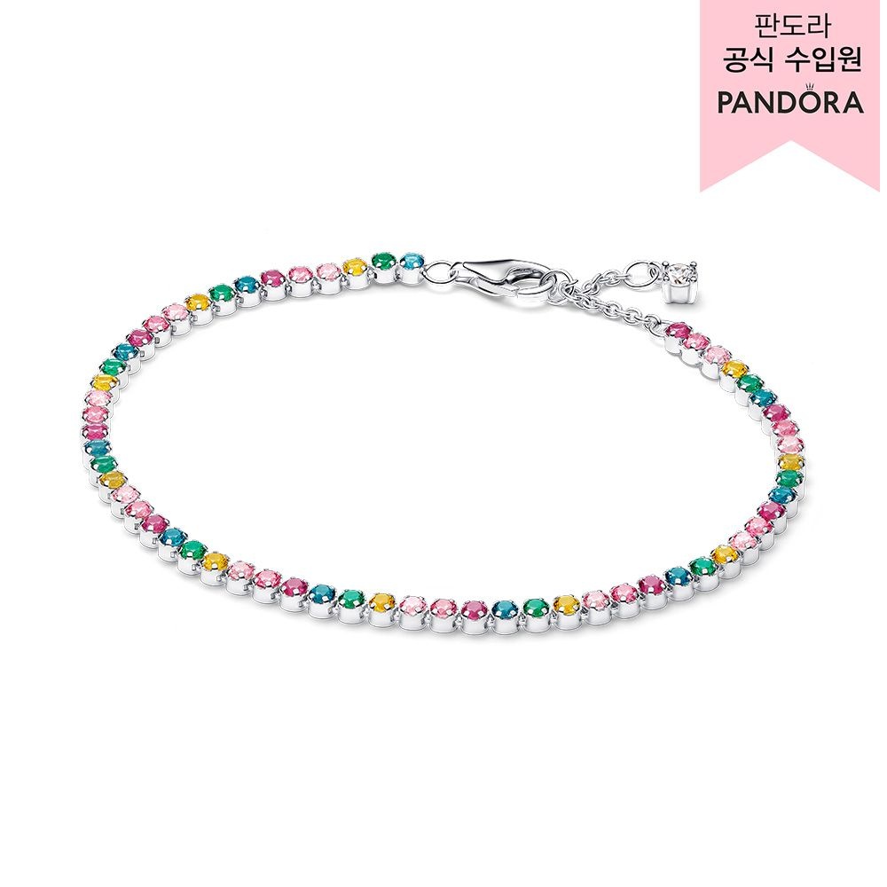 [롯데백화점] 판도라 [백화점 보증서 제공] 레인보우 테니스 브레이슬릿 593927C03