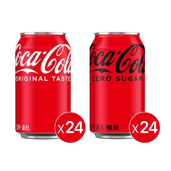 코카콜라 [코카콜라] [본사직영]코크제로 350CAN (24입)+ 350CAN(24입)