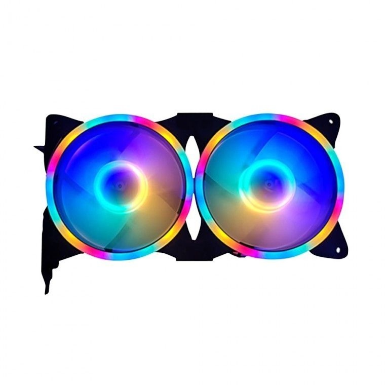 PCI슬롯 쿨러 120mm 4색 LED 듀얼팬 4핀 그래픽카드 CPU 데스크탑 PC 컴퓨터 튜닝 공랭 냉각 통풍