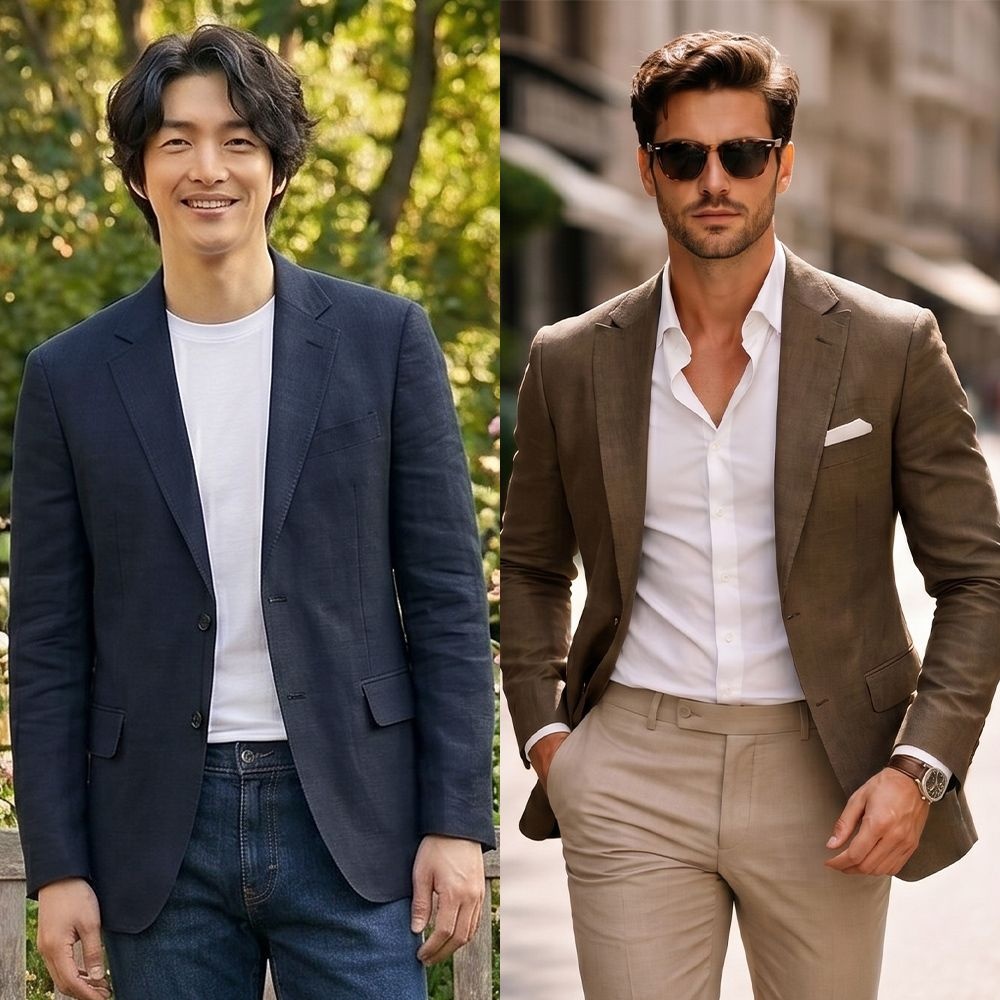 쟌피엘 쿨픽텐셀 정장자켓 여름 블레이저 린넨마이