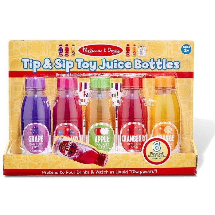 멜리사앤더그 주방놀이 주스 병 5종세트 / Melissa & Doug, Tip and Sip Toy Juice Bottles
