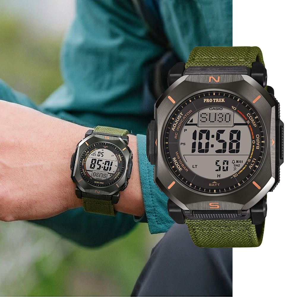 카시오 백화점AS가능 카시오 PRO TREK 트레일 하이킹 우레탄시계 PRW-69YB-3 블루투스 솔라