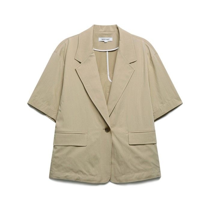 나이스클랍 WOW 싱글 원버튼 하프 슬리브 자켓 N262PWJ507 (Beige)