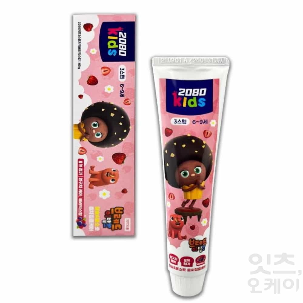 Itsok 협력사 FIRSTOK <b>2080</b> <b>키즈</b> 3스텝 치약 베리믹스향 80G 유치원치약 칼슘치약 구취제거치약